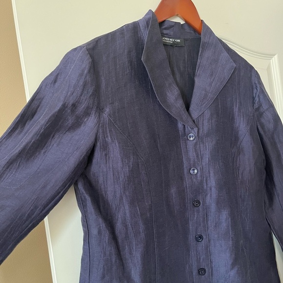 Jones New York Button Down Linen Blouse Women’s size 12 - Picture 10 of 16
